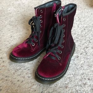 Velvet Combat Boots